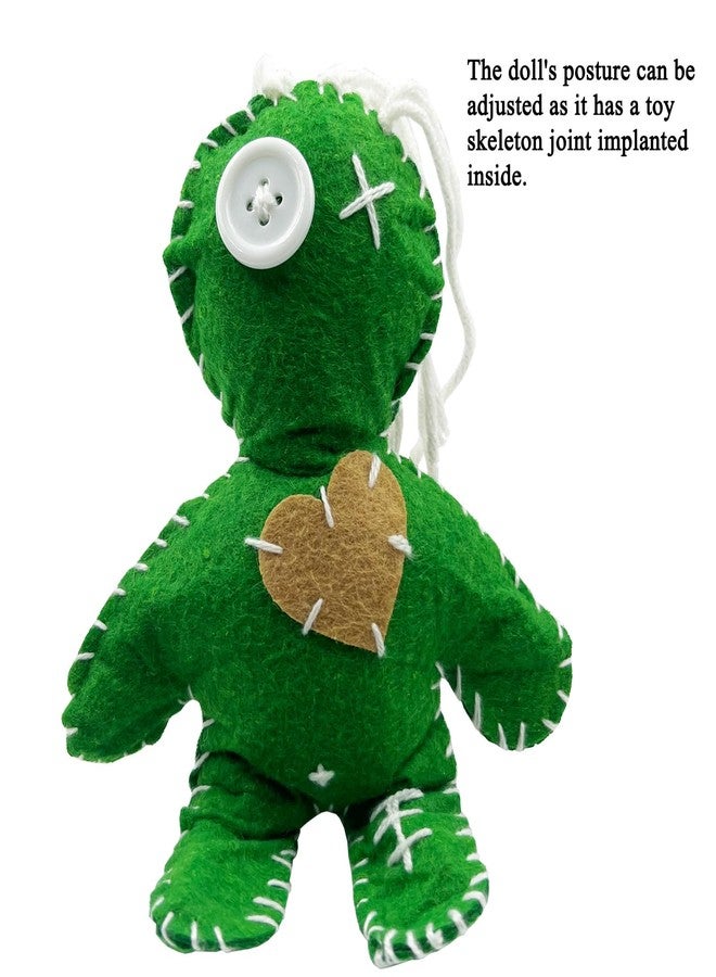 Stitch-Witch 6.2" Handmade Green Dollar Voodoo Doll for Fertility/Wealth/Growth/Halloween Decor - Image 3